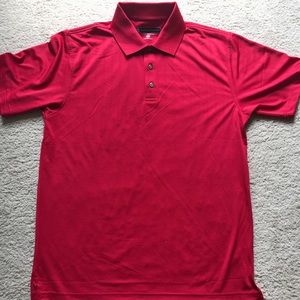Red polo shirt